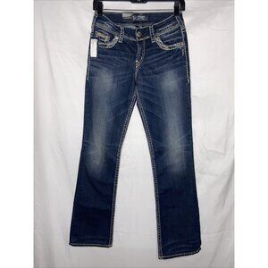 Silver Jeans Co Suki 17" Mid‎ Rise SZ 26x31Slim Boot Cut